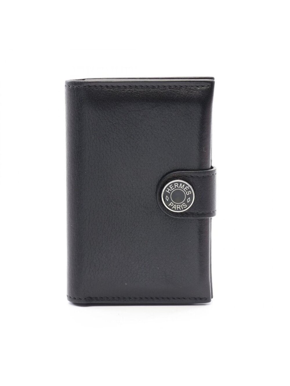 Hermes Card Case M S Black Leather